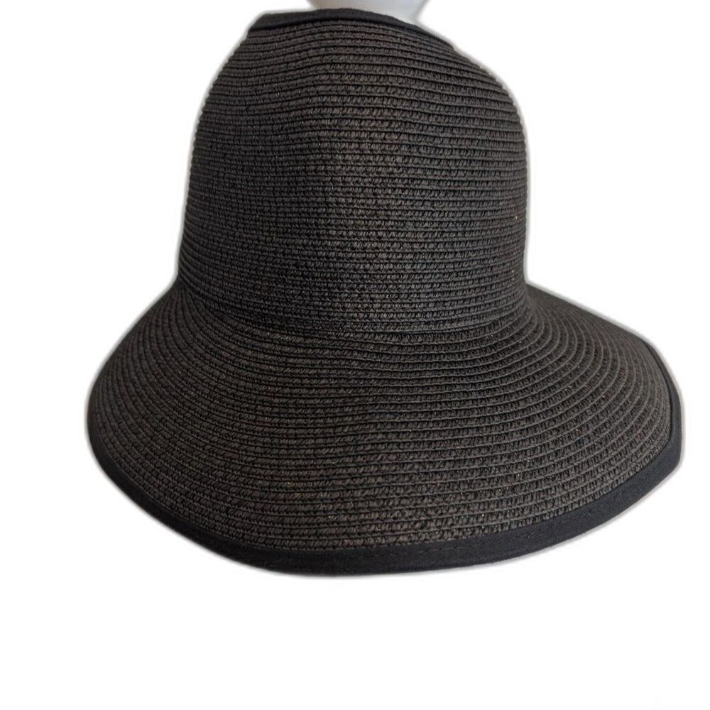 Women's Sun Visor Black Hat Adjustable NWOT - Picture 2 of 5